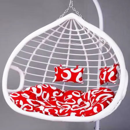 Indoor & Outdoor Rattan Hanging Egg Chair with Cushion and Sturdy Metal Stand – Modern Swing Chair for Patio, Garden, or Living Room