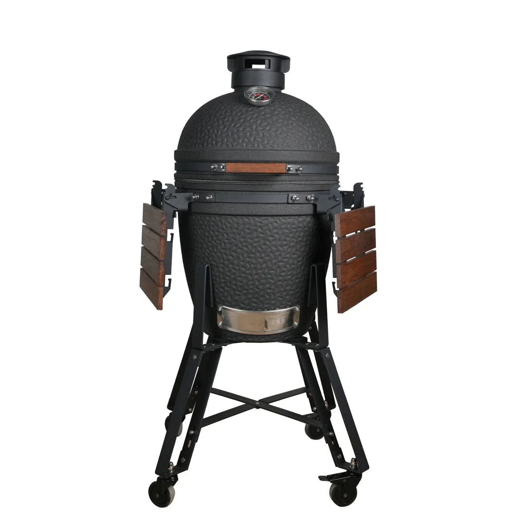Auplex 18" Ceramic Kamado BBQ Grill – Frosted Glaze Charcoal Barbecue for Outdoor Cooking, Camping & Backyard