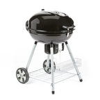 Trolley Charcoal Kettle BBQ Grill with Storage Basket – 22.5" Outdoor Barbecue